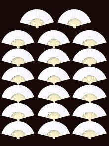 10 piezas/20 piezas Abanicos de papel de bambú plisado de 21 cm de color natural, abanicos plegables en blanco, abanicos de papel de bambú de un solo unicolor, recuerdos de eventos del campus en la temporada de regreso a clases, abanicos plegables portátiles de verano, promoción publicitaria, suministros para bodas, abanicos plegables de unicolor, abanicos de papel de bambú de unicolor para pintar