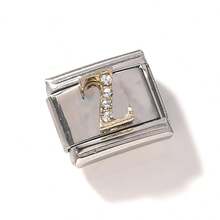 1/5/10pcs Elegant Zirconia Inlaid 26 English Letter Pendant Modules - Can DIY Bracelets, Bangles, Rings, Ideal Gift Choice