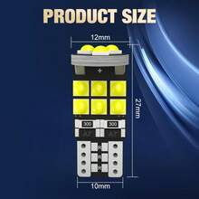 S&D 2/4/10 件 T10 W5W 194 501 LED Canbus 无错误汽车内部灯 T10 15 SMD 3030 芯片纯白仪表灯泡 12V - 白色 - 查看 7