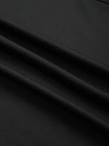 Black U-Shaped Neck And Long Sleeve Jumpsuit Suitable For Spring And Autumn