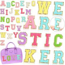 Chenille Letter Patches Bulk Self Adhesive Chenille Letters For Backpacks Embroidered Applique Patch For Clothing Hats Bags Easter Day Graduation Birthday Party(Multicolor) - bảng chữ cái - Xem 1