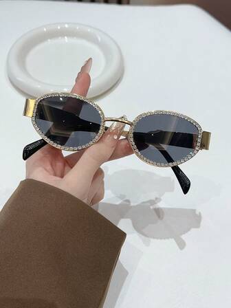 1 Pair Women's Oval Shaped Fashion Casual Glasses, New Design For International Fashion Week, Showcasing Personalized And Style, Suitable For Daily Life, Outdoor Travel, Beach Vacation, Driving, Party, Outfit Accessory, Street Photography, All Season