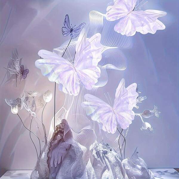 1pc Giant Artificial Butterfly, 20 Inch Butterfly, Wing Curve Adjustable Butterfly, Birthday Party Supplies, Wedding, DIY Decoration, Party, Home, Celebration, Christmas Gift, New Year Gift