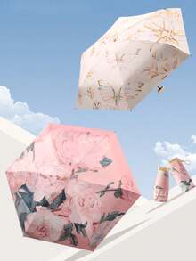 迷你折叠伞，防水便携旅行伞，女士防晒防紫外线伞，遮阳防雨两用，五折超轻便携，迷你旅行伞，防风防晒，99%紫外线防护，男女通用 - 彩色 - 查看 2