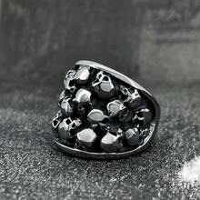 European And American Fashion Personalized Multi-Ghost Head Stainless Steel Ring, Unisex US Size Ring, 1pc Halloween Gift Suitable For Boyfriend, Friend, Couples, Couple Wear - Ring - View 9
