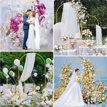 1PC Metal Arch Background Frame, Gold Wedding Balloon Arch Background Frame Square Arch Frame, Used For Birthday Party Bride Baby Gift Ceremony Decoration - 金色 - 查看 7