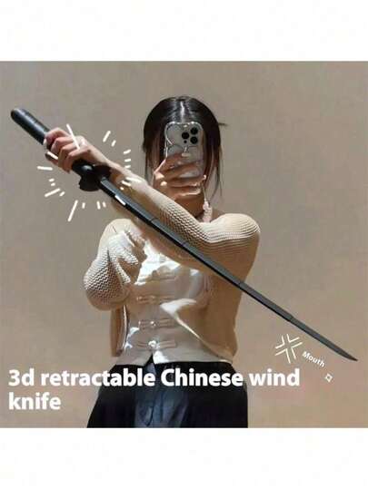 1 件有趣的伸缩剑 - 3D 打印塑料武士刀，适合角色扮演、实景角色扮演游戏和舞台表演，非常适合狂欢节