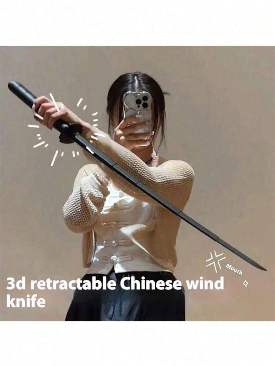 1 件有趣的伸缩剑 - 3D 打印塑料武士刀，适合角色扮演、实景角色扮演游戏和舞台表演，非常适合狂欢节 - 彩色 - 查看 1