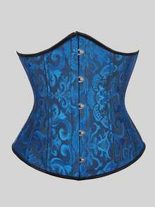 加大码女式复古系带束腰紧身胸衣上衣，可调节紧身胸衣塑身衣，适合万圣节服装 - 彩色 - 查看 12