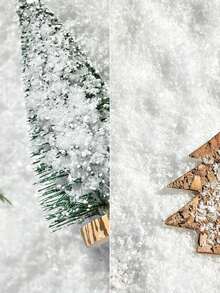 1pc-2026 Christmas Decorations -20g/50g Simulated Snow - Christmas Snow, Fake Snowman, Snowmaking Scene, Snow Christmas Tree, Snow Scene - Indoor And Outdoor Courtyard Decoration, Snowflakes - Multicolor - View 6