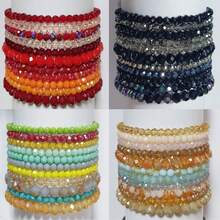 Bộ 11 vòng tay pha lê đàn hồi, có thể xếp chồng, nhiều màu sắc và được cá nhân hóa dành cho nữ, hạt thủy tinh phong cách Bohemian, thích hợp làm quà tặng tình bạn hoặc quà tặng cô dâu - Nhiều màu - Xem 4