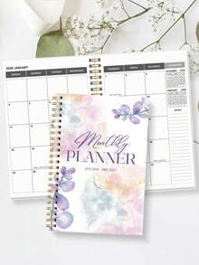 2026-2027 年月度计划表，2 年月度计划表，2026 年 1 月至 2027 年 12 月，5.6 英寸 X 8.0 英寸，螺旋装订的简易月度计划表，非常适合学校和办公室日程安排，绿松石色返校用品 - 彩色 - 查看 11