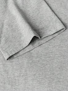 Spider-Man pattern, 100% cotton T-shirt, casual everyday spring and summer round neck short-sleeved slim-fit women's top, gray top - 花灰 - 查看 4