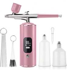 1pc Airbrush Kit With Compressor - Digital Display, 3-Speed Adjustment, Rechargeable 900mAh Lithium Battery, USB Charging , Cordless Airbrush Machine For Manicure, Make-Up, Painting, Cake Decoration - Nhiều màu - Xem 12