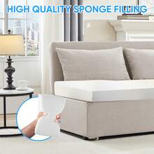 Puremind Modern Queen Size Loveseat Sofa Bed, 2 In 1 Convertible Linen Fabric 2-Seater Sleeper Sofa Couch With Cushions - 米色 - 查看 10