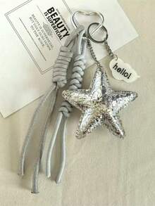 1PC Y2K Style Pink Star Bag Accessory, Chenille Bag Accessory, Keychain Accessories Car Pendant Can Be Used For Bag Pendant Pendant. Gifts Valentine'S Day Stylish For Teen Girls Women College Students Teacher White-Collar Workers Rookies & White-Collar Workers Gift Accessories Decor Present Car Accessories Women Key Chain Charms Back To School Supplies Gifts For Teachers