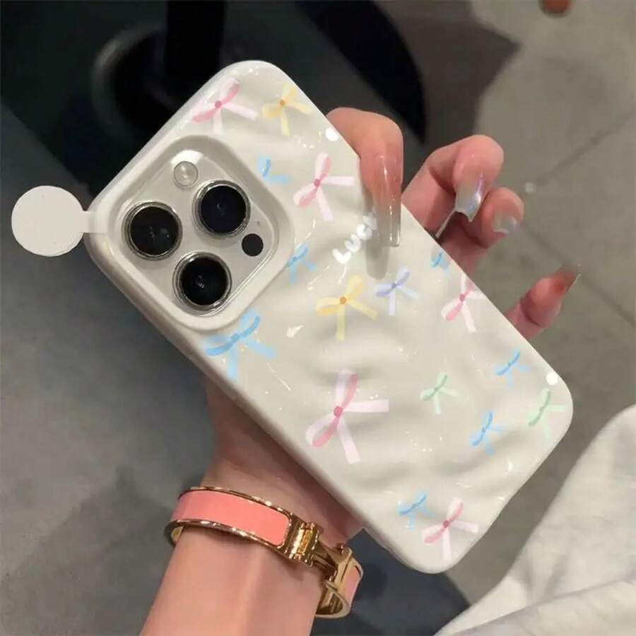 Nudo de pantalla completa del teléfono Adecuado 16 Teléfono 15 Pro/14/13 A prueba de golpes 12 Patrón de meteorito de cobertura total - Blanco - Ver 1