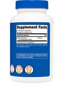 Nutricost Betaine Anhydrous Capsules 1500mg, 60 Servings - Gluten Free, Non-GMO, 750mg Per Cap, 120 Capsules - 其他 - 查看 5
