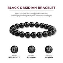 Vibe Green Jade Bracelet - Healing Wealth Bracelet - Jade Beaded Bracelet Women Men - Bring Good Luck Prosperity And Emotional Balance - Adjustable Size - Black Obsidian - 查看 4