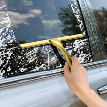 All-Purpose Stainless Steel Shower Squeegee For Shower Glass Door With 2 Adhesive Hooks, Bathroom Cleaner Tool Household Window Mirror Squeegee , Cleaning Tile Wall, Bathroom Decor Fall Decor Back To School - Gold - View 7