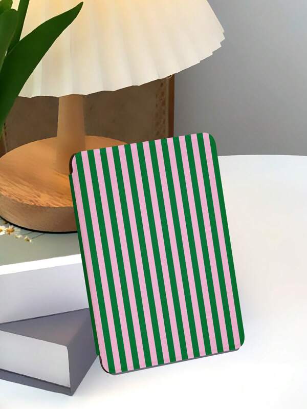 1pc Pink & Green Striped/Plaid Pattern E-Book Protective Case, Compatible With Kindle Paperwhite 5/Kindle NK 11/IPad (A16) 11 Inch 11th Gen 2025, IPad 10.2 Inch 10th Gen, With Auto Wake/Sleep Function, Lightweight And Slim Fit To Protect Your Tablet/E-Reader