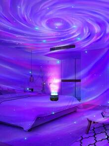 1pc Galaxy Projector, Starry Night Light, USB Powered, Auto Rotation, Fantasy Theme, Bedroom Decor, Ideal For Christmas, Camping, Wedding, Halloween, Tabletop Lighting