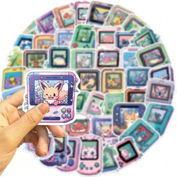 Kawaii Cartoon Game Console Pokemon Graffiti Stickers Cute Anime Decals Kids Toy DIY Laptop Phone Waterproof Sticker Gifts