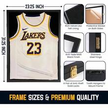 Jersey Wooden Frame Display -Shadow Box With 98% Acrylic And Hanger L Or XL Baseball Basketball Hockey Sport Shirt And Uniform Gifts Men (Black, 1 Pack)-Promotion - màu đen - Xem 7