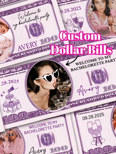 20/40/60/80/100pcs, Fake Money For Wedding Anniversary, Custom Wedding Dollar Bill, You Face On Money, Personalized 100 Dollar Bill, Engagement Party Play Money, Custom Face On A Dollar Bills, Fake Money With Photo, Bachelor Play Games Money, Prop Money