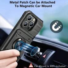 (Card Holder Function) (360° Rotating Stand) Military-Grade Rotating Phone Holder Stand + Shockproof Phone Case Compatible With Apple 11/12/13/14/15/16 Pro Max, Galaxy S22/23/24/25+ Ultra, A04/A05/A14/A15/A24/A25/A34/A54, - Black - View 3