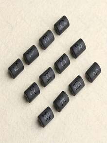 20pcs High-Quality Constellation Decorative Beads & Natural Obsidian Crystals, Can Be Used To Make DIY Jewelry, Bracelets, Couple Necklaces, Mobile Phone Chains And Unique Constellation Jewelry Gifts, Are Ideal Gifts For Halloween, Christmas And Thanksgiving. - Multicolor - View 2