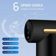 Pistola per massaggio LCD 720 da 1200 mAh ricaricabile tramite USB, fasciaguno potenziato per il rilassamento muscolare con 4 teste per il massaggio e 6 impostazioni di velocità, controllo touch, adatto per massaggi da ufficio per sedentari, atleti e bodybuilder per il rilassamento post-allenamento