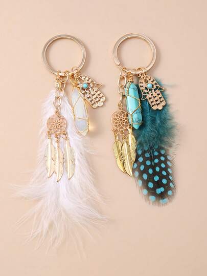 Elegant Hexagonal Tassel Keychain With Dreamcatcher Feather Design, Perfect Accessory For Bags & Keys, Unique Idea Christmas Gift Ideas Bag Accessories Lanyards With Id Holder Car Accessories Bag Charms