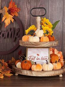 1/4/8/16 pièces Décorations de citrouille en velours faux, mousse artificielle aléatoire, décorations de citrouille convenant pour la maison d'automne, les décorations de ferme, de récolte, d'action de grâce et d'Halloween. Diverses décorations de récolte de campagne imitées. Citrouille en velours, citrouille en mousse, orange rouille, blanc, convenant pour les décorations de table d'automne de mariage de ferme.