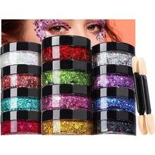 Teenitor Face Glitter Gel Set, No Glue Body Glitter, Festival Makeup Glitter For Face, Body, Hair, Total 120g/4.23oz, 12 Color - 3,5mm/3mm/1mm/0,2mm - Xem 2