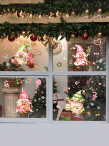 1/2/3sets Christmas Wall Stickers, Cartoon Christmas Dwarfs Snowman Snowflake Electrostatic Window Stickers, Christmas Glass Window Decorative Wall Stickers, Self-Adhesive Removable, No Electricity Required.Perfect And Christmas Gift For Couples, Parents And Friends. Christmas Decorations Christmas Decoration Christmas Decorations Home Home Decor Room Decor