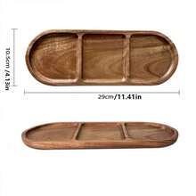 1/2/3pcs Premium Acacia Wood Trays - Oval Multifunctional Trays For Fruit, Cheese, Charcuterie, Steak, Pizza, Appetizers And Tea Cups, Halloween And Christmas Party Supplies