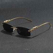 Fashion Frameless Rectangular Glasses, Cute Style, AC Lenses, Won't Make Everything Too Dark, So You Can Wear Them For Night Walks In The City, Valentine's Day, Exquisite Birthday Gift, Accessories Not Included