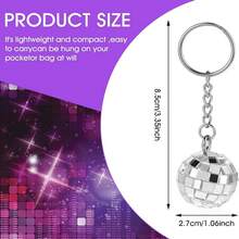 50Pcs Pack Mini Disco Ball Keychain, Shiny Key Chain Ring Bag Backpack Charm Phone Pendant Women Gift Wedding Gift Party Gift, Phone, Party Favors, Daily, Holidays, Parties, WeddingsCar Accessories Bag Charm School, Christmas, Halloween