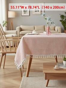 1/32pcs Japanese Style Plaid Tassel Pendant Tablecloth, Rectangular Tablecloth For Living Room, Kitchen, Dining Room, Party, Dining Table Decor - Nhiều màu - Xem 13