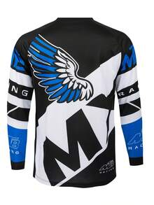 TELEYI Áo thun đua xe địa hình MTB Downhill Racing dành cho xe đạp, xe máy và xe đạp địa hình, áo thể thao dài tay. Màu đen, mùa xuân. - màu đen - Xem 3