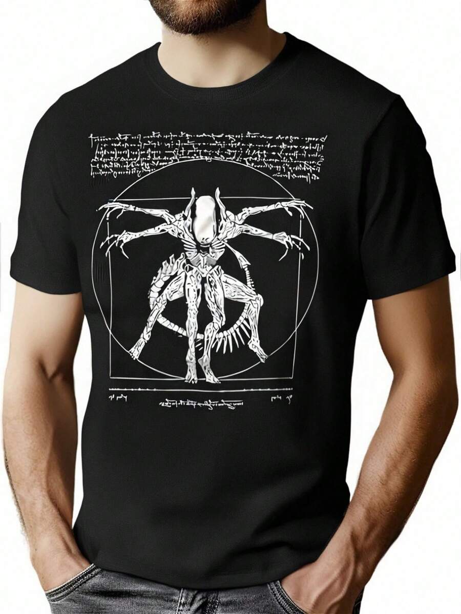 T-Shirt Homme Alien 100% Coton - 220g - Black - View 1