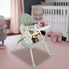 WUPYI 3-in-1-Hochstuhl in Mintgrün Für Kinder Mit Essteller Und 4 Rädern, Kombi-Hochstuhl, Wächst Mit Ihrem Kind Mit, Essstuhl Für Kinder Ab 6 Monaten Und Kleinkinder,Babygeschenk