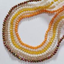 4mm Cuentas de cristal de vidrio facetadas de color recubierto, 6 hebras/bolsa, aproximadamente 720 piezas, cuentas espaciadoras sueltas para hacer joyas, accesorios DIY, pulseras, collares, accesorios de ropa