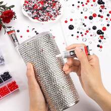 2368 piezas de perlas de resina y rhinestones planos de 3-10mm de colores variados, suministros de manualidades y joyería DIY para decorar estuches de teléfono, espejos de maquillaje, tazas, zapatos - Blanco - Ver 3