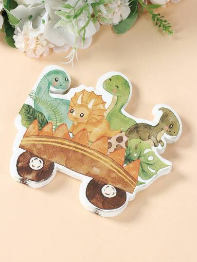 20 piezas Servilletas de dinosaurio, servilletas desechables con estampado de dinosaurios de la jungla verde para fiesta de cumpleaños, decoración de mesa de fiesta de dinosaurios, decoración de baby shower, con patrones de Braquiosaurio, Pteranodonte, Velociraptor, servilletas desechables para decoración de cocina, baby shower, fiestas diarias de Navidad y Halloween