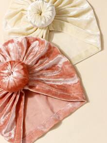 2pcs Baby Velvet Donut Ear Protection Hat Set, Suitable For Everyday Use - Multicolor - View 7