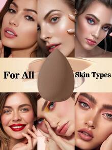 50pcs Makeup Sponge Set | 20 Beauty Eggs + 20 Triangle Makeup Puffs + 10 Five-Finger Powder Puffs | For Foundation, Concealer & Loose Powder | Professional Face Makeup Tools - Coffee Brown - View 6