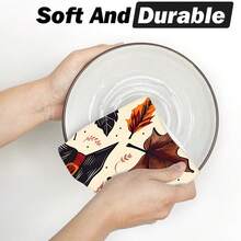 2/4 pièces set, serviettes à vaisselle imprimées avec motif chapeau de sorcière et feuilles tombées, Halloween, microfibre super absorbante, serviettes de cuisine et de cuisson modernes, serviettes à vaisselle imprimées, serviettes de nettoyage, serviettes de bain, super douces et très absorbantes, excellent cadeau pour les voisins, les mamans, les amis, anniversaire, Halloween, pendaison de crémaillère, décoration de cuisine, articles ménagers essentiels - Multicolore - Voir 8