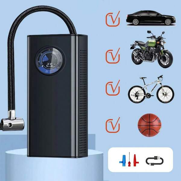 Portable Wireless Tire Inflation Pump, 3X Fast Air Compressor, Inflator, Insulated Material, Suitable For Car Tires, Motorcycles, Bicycles, Balls, Rechargeable Battery, Ideal Outdoor Gift For Halloween, Christmas, National Day, Halal,Muslim,Islamic,Modest,Ramadan,Eid Mubarak,Prayer,Arabic,Beauty&Cosmetics,Blessings,Pure,Family,Gift,Christmas, Halloween